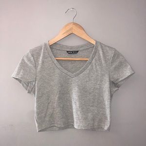 SHEIN V-Neck Rib-Knit Crop